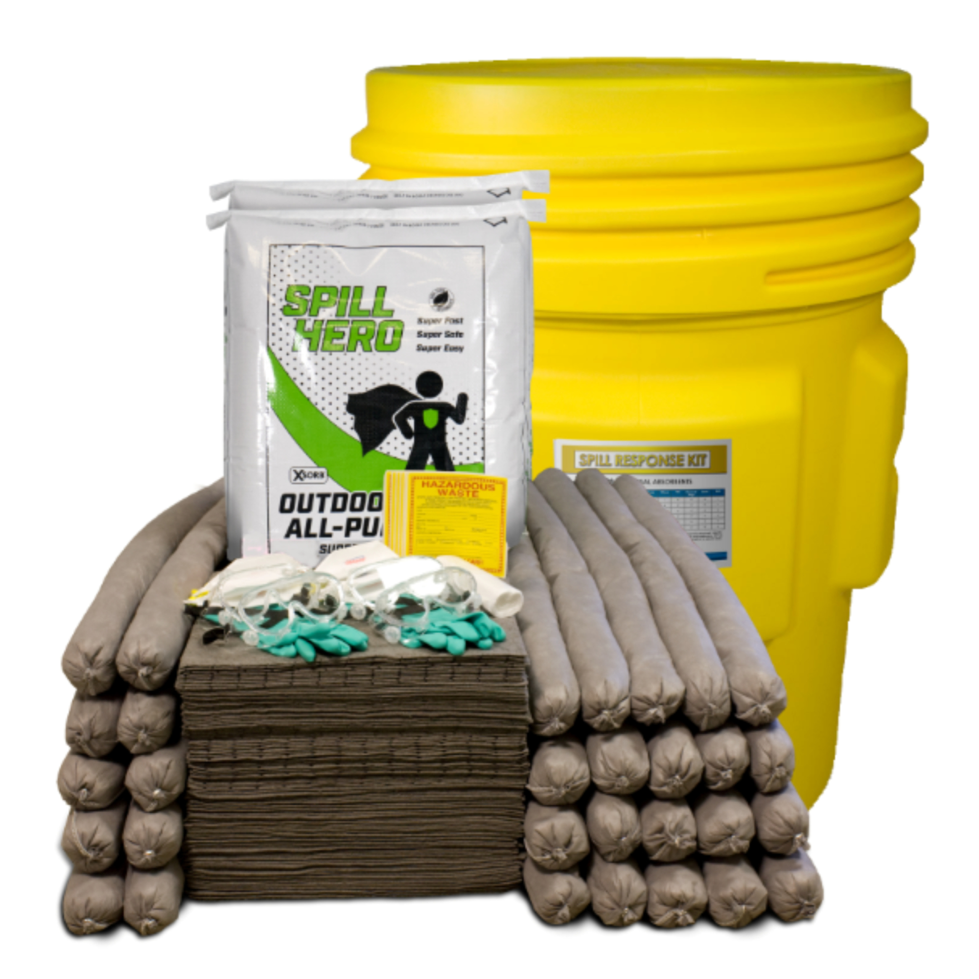 Spill Hero Universal Spill Kit - 95 Gal. Drum, Granular Absorbent, Model# XKD95D